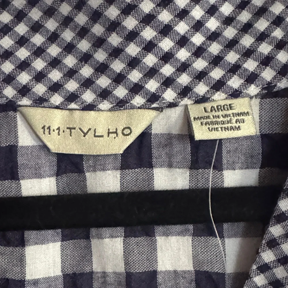 Anthropologie Navy and White Gingham Dress - Picture 4 of 7